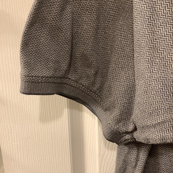 BILL BLASS STUDIO POLO SHIRT SZ XXL 100% COTTON GRAY MICRO HERRINGBONE PRINT - Picture 8 of 8